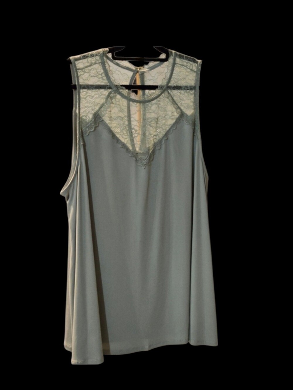 Torrid Seagrass Green Hi-Neck Lace Tank